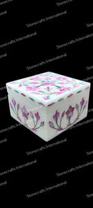 Boîte à bijoux en marbre luxueuse avec incrustation de nacre Design rectangle moderne pour organiser l'affichage de la vente à l'exportation de bijoux - Product Image 3