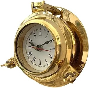 H.M.A Artisanat Nautique Laiton Porthold Vintage Maritime Quartz Montre Art Déco Design pour Home Office Cabine Décoration Murale - Product Image 4