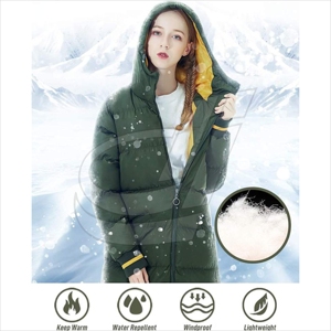 Doudoune coupe-vent pour femmes, manteau Long, chaud, léger, imperméable, grande taille, à la mode, décontracté, hiver, OEM - Product Image 4