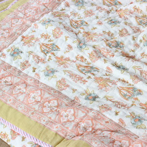 Jaipuri ผ้านวมทอมือพิมพ์ลายแบบกลับด้านได้,ผ้าคอตตอนผ้าฝ้าย Voile ผ้าห่มงานปะผ้านวม - Product Image 4