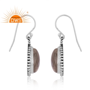 Pendientes colgantes de piedras preciosas de cristal de cuarzo natural de plata de ley oxidada de última tendencia, fabricante de joyería personalizada - Product Image 3