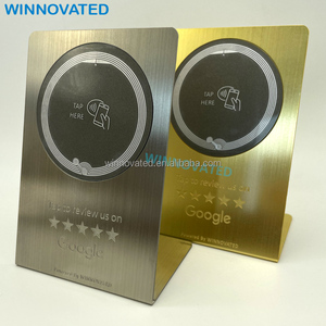 Soporte de <span class=keywords><strong>mesa</strong></span> de acrílico PVC NFC personalizado Google Review NFC menú de soporte - Product Image 6