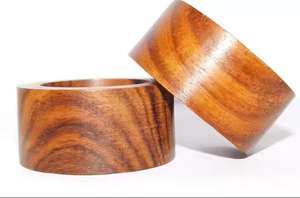 Wood Napkin Ring <b>Set</b> Handcrafted Natural Wooden Eco-Friendly Napkin Holders for <b>Dining</b> <b>Table</b> Decor <b>Rustic</b> Party & Holiday Events - Product Image 5
