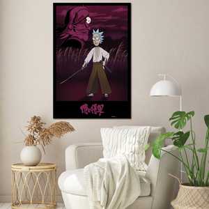 Affiche sur toile de style moderne pour Rick et Morty, Rick le samouraï, pour utilisation murale - Product Image 1