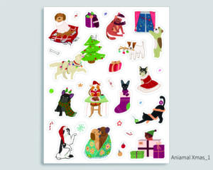 Autocollants d'animaux kawaii transparents mignons - Product Image 1