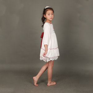 Abiti da bambina di fiori bianchi di alta qualità per bambina abiti da sposa per bambini ricamati per bambine da 2 a 14 anni - Product Image 3