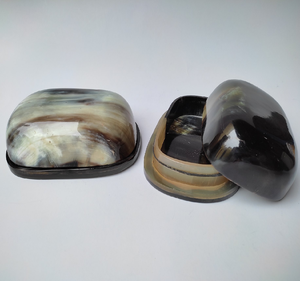 Plateau porte-savon en corne de buffle avec couvercle boîte à savon artisanat de qualité supérieure porte-savon en corne prix bon marché - Product Image 1