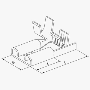 ขั้วต่อ PCB แบบมุมฉากขนาด 6.3 มม. สำหรับตัวเมีย มาตรฐานทองเหลือง แบบย้ำสองด้าน - Product Image 3