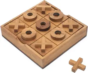 Jeu de société en bois Tic Tac Toe-jeu de société XOXO en bois (coquillages et croix) | Jeu de Table familial classique fait à la main par Adiba Home Decor