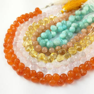 ลูกปัดอัญมณีธรรมชาติแบบหลวมลูกปัดทรงหัวหอมสำหรับทำเครื่องประดับลูกปัดแบบเหลี่ยมเพชรพลอยเส้นเล็กๆขายส่ง - Product Image 1