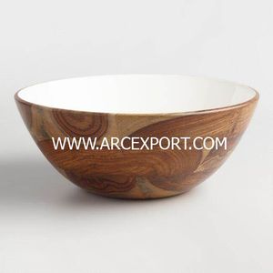 Cuenco de vajilla moderno de decoración de diseño clásico de madera con asas de aluminio de Color gris oscuro que decoran cuencos de servicio de lujo - Product Image 3