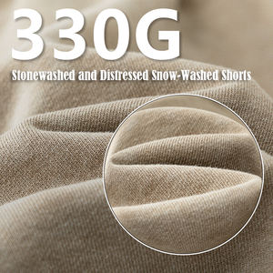 High Quality <b>Men's</b> Casual Cotton <b>Shorts</b> 330GSM Heavyweight Loose Fit Beach Summer Washed Oversize Distressed Design with Pocket - Product Image 6