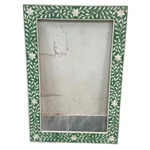 Handmade Modern Design Black and <b>White</b> Wood Bone Inlay <b>Mirror</b> <b>Frame</b> Custom Designed by crescent crafts - Product Image 3