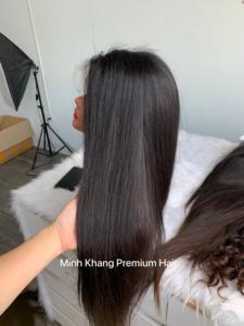 ผมแท้เวียดนามสีดำธรรมชาติแบบขายส่ง 6x6 เนื้อผมตรงแบบไหม สำหรับวิกผมลูกไม้สีน้ำตาลอ่อน สำหรับวิกผมบ๊อบแบบลูกไม้ด้านหน้า แนวผมธรรมชาติ - Product Image 5