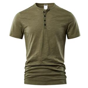 Camiseta de algodón 100% de alta calidad para hombre, venta al por mayor, tela de punto transpirable de manga corta clásica recortada de talla grande - Product Image 2