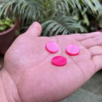 Calcedoine rose vif, taille brillante ronde sur deux faces, pierre précieuse polie, qualité supérieure, pour la fabrication de bijoux DIY, tailles personnalisées