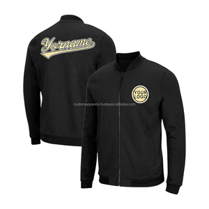 Chaqueta universitaria personalizada de dos tonos Contraste de color atrevido con cuello levantado y logotipo bordado en la parte delantera Modelo 2017 - Product Image 1