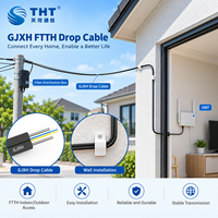 Kabel Drop FTTH Indoor 1 2 4 Core G657A1/G657A2 dengan Penyangga FRP/Baja LSZH