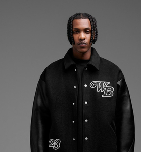 Premium Quality Hooded <b>Fleece</b> <b>Lined</b> Polyester/Cotton Varsity <b>Jacket</b> with Regular Design Long Sleeve Unisex Winter - Product Image 2