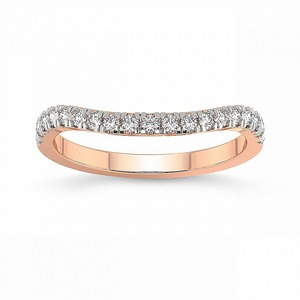 แหวนเพชรโค้งมนประดับเพชรแล็บโกรว์ 0.25 กะรัต น้ำหนักรวม 14K ทองคำแท้ สี FG ความสะอาดระดับ VS 19 เพชร ดีไซน์โค้งมนอย่างประณีต - Product Image 3