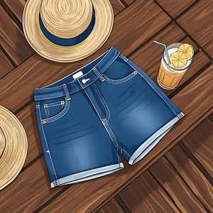 Pantalones cortos de mezclilla personalizados para hombres y mujeres Pantalones cortos de mezclilla lavados o desgastados con estampado de bordado de estilo informal - Product Image 2