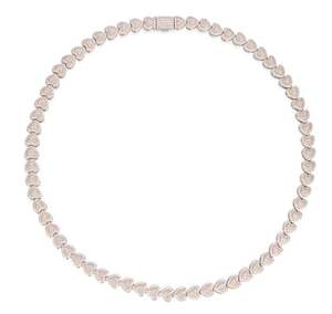 Heart Choker With Moissanite Cuban <b>Bracelet</b> Rose Gold 14K Rose Gold Tennis Chain <b>Fine</b> Pendants & <b>Charms</b> - Product Image 2