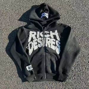 เสื้อฮู้ดผ้าดิบแบบมีซิปเปิดปิดขนาดเท่าใหญ่สำหรับผู้ชายผ้าซักแบบผ่าผ่าข้างไซส์ใหญ่พิเศษ500 GSM - Product Image 4