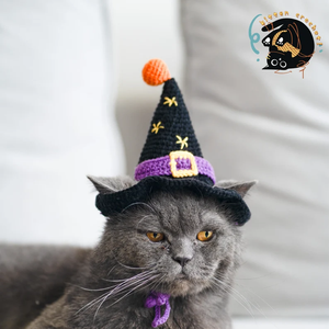 Sombrero de Gato de Ganchillo Personalizable con Diseño de Bruja para Halloween, Gorro Tejido para Mascotas para Deportes al Aire Libre y Viajes, para Navidad - Product Image 5