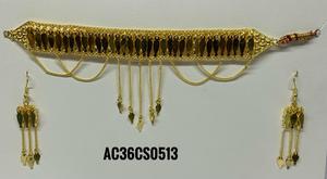Latest Designer Chik Set With <b>Earrings</b> Gold Plated Arabic Jewellery Online Design for Women - Product Image 1