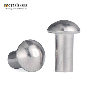 Rivets plats en acier inoxydable 304/316, M2 à M8, norme DIN, classe 10.9 et 12.9, finition brute - Product Image 2