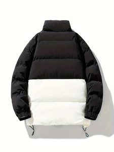 2024 abrigo de invierno impermeable de alta calidad hecho a medida para hombre, chaqueta acolchada con capucha, decoración de piel de poliéster, punto liso - Product Image 4