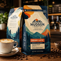Sacs à café personnalisés AT PACK avec valve, emballage refermable en sachet stand-up pour grains de café torréfiés