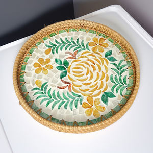 Bandeja de Servir Decorativa Hecha a Mano con Incrustaciones de Madreperla de Vietnam, de Lujo y Ecológica, para Resorts Modernos - SM2029 - Product Image 2