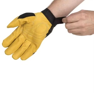 Gants de travail en cuir de mouton véritable avec logo personnalisé, imperméables, lourds, pour chauffeur, en cuir de chèvre, avec protection du travail - Product Image 2
