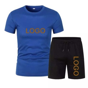 100% coton Polyester nouveau haute qualité hommes Shorts ensembles Logo personnalisé dernière mode homme nouveauté deux pièces ensemble à vendre - Product Image 4