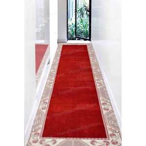 Alfombra Estampada: Alfombra Interior de Estilo Turco, Plana, Rosa y Roja, Alfombra de Terciopelo de Lujo - Product Image 4