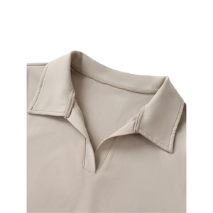 เสื้อครอปคอวีผ้าบางน้ำหนักเบา - Product Image 3