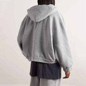 เสื้อฮู้ดโอเวอร์ไซส์สำหรับผู้ชายเทรนด์เครื่องแต่งกายแนวสตรีทแบบกำหนดเองมีซิปเป็นชั้นๆมีเอกลักษณ์โลโก้แบบกำหนดเองสไตล์ใหม่ - Product Image 6