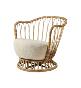 Silla de madera de teca maciza Premium 100%, silla de acento moderno indio, ratán sin brazos, sala de estar contemporánea para, dormitorio, hogar y oficina - Product Image 1