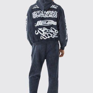 100% coton tissu fait hommes bouffant imprimé survêtement/prix raisonnables manches longues hommes bouffant imprimé survêtement - Product Image 2