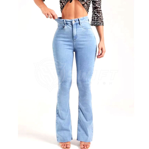 Fashionable Women's Regular Fit Breathable Mid Waist Casual Jeans Pants Comfortable - Product Image 3