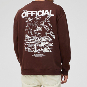 Sudadera de algodón 100% de alta calidad para hombre, 430Gsm, estilo informal, hombros caídos, cuello redondo, estampado, sudaderas mezcladas de algodón de invierno - Product Image 2