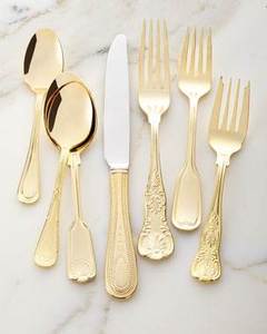 Cubiertos de Metal chapados en oro hechos a mano con mango de diseño de hoja Juego de 6 utensilios de cocina Cubiertos Juego de cubiertos - Product Image 4