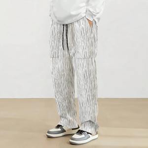 กางเกงลำลองผู้ชายเทรนด์ใหม่ ฤดูใบไม้ร่วง 2025 ผ้าคอตตอนคอร์ดูรอยคุณภาพสูง ทรงตรง ขากว้าง ผูกเชือกกลาง ทรงหน้าเรียบ - Product Image 1