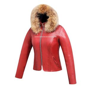 Veste en cuir pour femmes nouveau design ESPRIT avec capuche en fourrure de renard doublure en Sherpa de viscose respirante veste de Offre Spéciale d'hiver pour femmes vente en gros OEM - Product Image 1