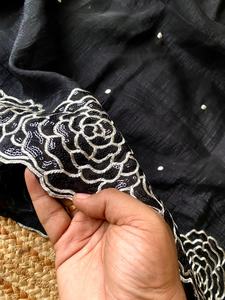 Sari en soie lourde, douce et croquante, de créateur, pour mariage, fête, tenue ethnique, broderie de fils, travail de sequins, fabriqué en Inde - Product Image 2