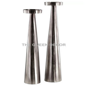 Portavelas con revestimiento de oro y metal de aluminio moderno, forma única para boda, hogar, decoración de hotel - Product Image 3