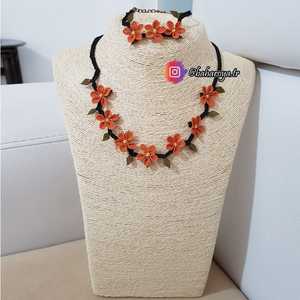 İğne Oyası Zigzag Kolye Bileklik Set Joyería de moda para mujer - Product Image 1