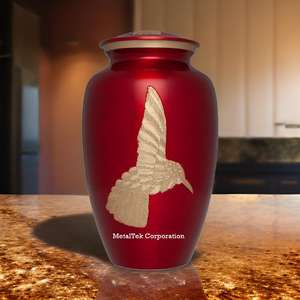 โถใส่เถ้ากระดูกทองเหลืองแบบคลาสสิกสลักรูปนกสีทอง - Product Image 6