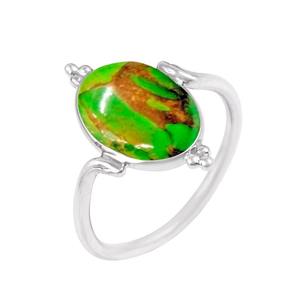925 Sterling Silver Women's Green Copper <b>Turquoise</b> <b>Rings</b> Handmade Wedding and Party Jewelry - Product Image 1